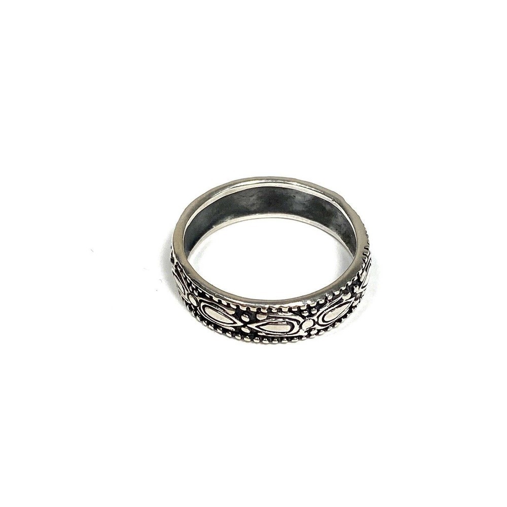 925 NF Thailand Ring Sterling Silver Band Design Women’s Size 9 3.63g - Picture 9 of 12